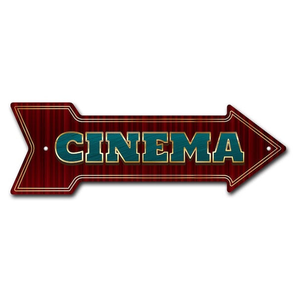 Cinema Arrow Sign Funny Home Decor 24in Wide